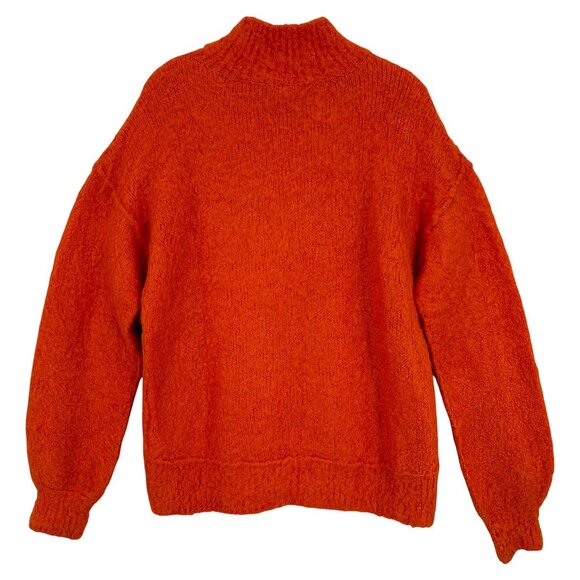 Free People Cozy Knit Sweater Pumpkin Spice Orange XS Oversized Soft Knit - Picture 4 of 8